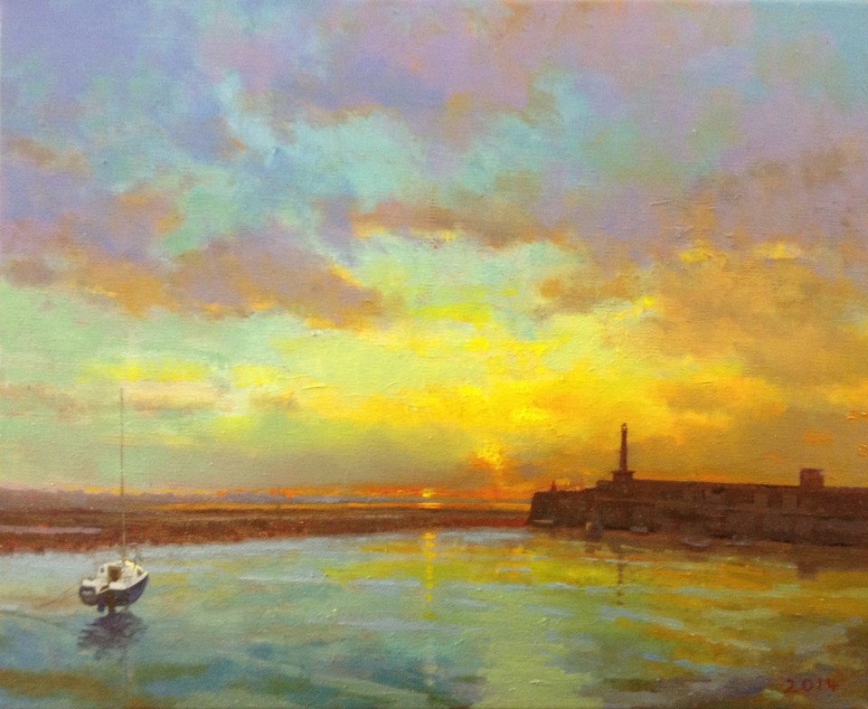 Margate Harbour – Sunset with Boat